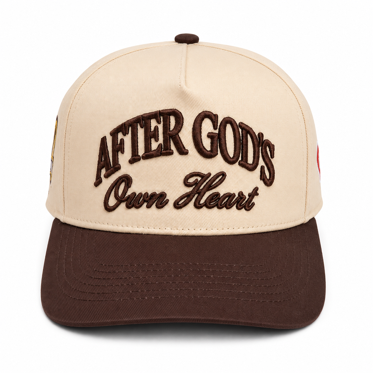 After God's Own Heart Snapback Hat - Cream/Hickory Brown