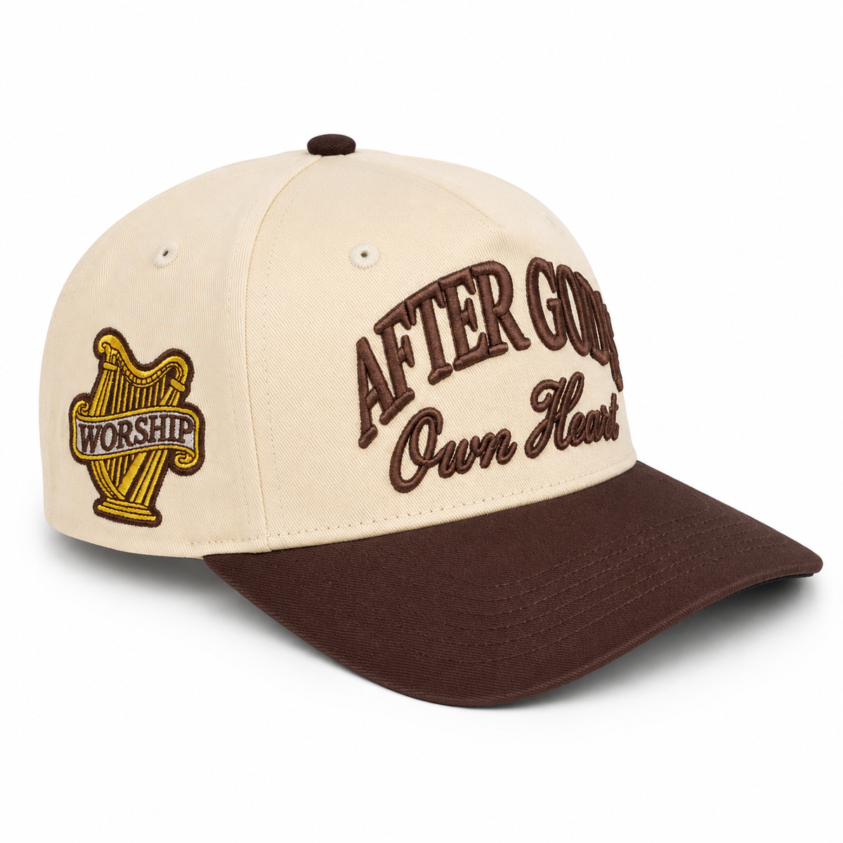 After God's Own Heart Snapback Hat - Cream/Hickory Brown