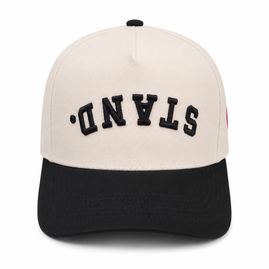STAND. Snapback Hat - Cream/Onyx (PRE-ORDER)