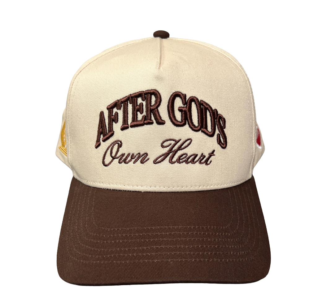 After God's Own Heart Snapback Hat - Cream/Hickory Brown (PRE-ORDER)